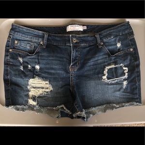 Distressed Torrid Denim Shorts Size 18